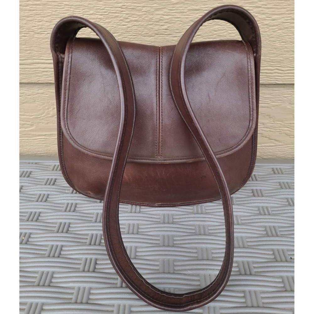 Coach 9034 RARE Old Vtg 1990's Chestnut Brown Ergo Flap Leather Shoulder Bag